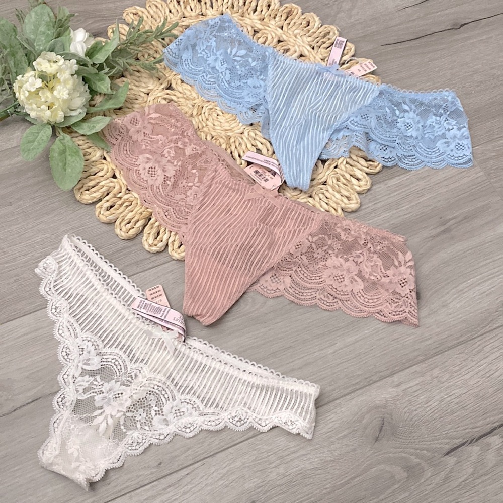 Victoria’s Secret lace thong size small bundle of 3